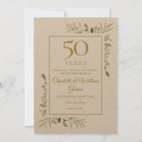 Rustikale 50th Golden Wedding Anniversary Green