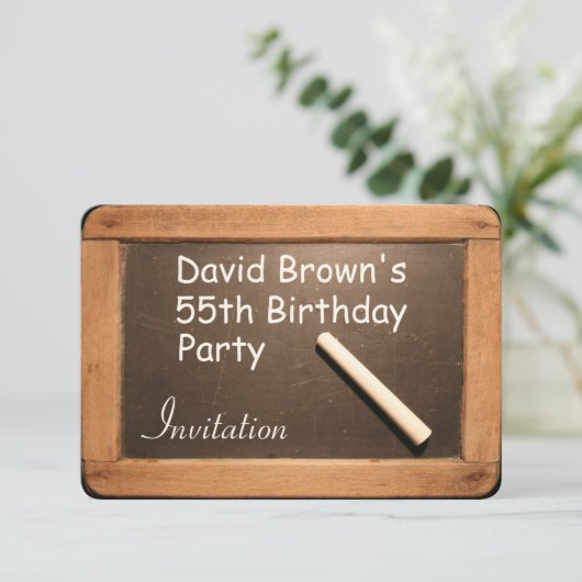 Rustikale 55. Geburtstagsparty - Einladung (Stehend Vorderseite)