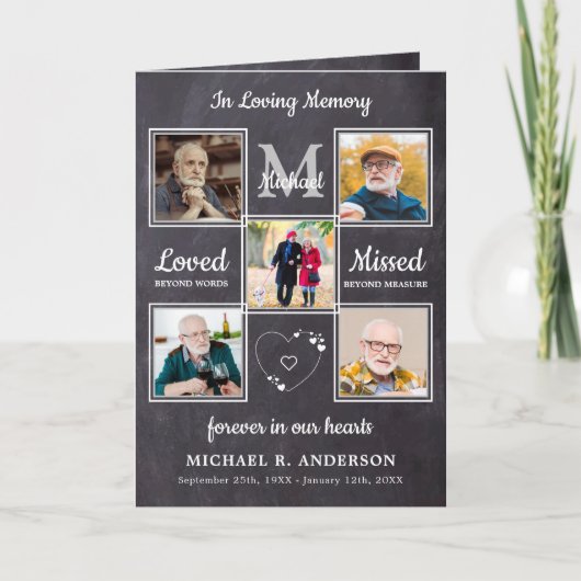 Rustikale 5 Fotos lieben Gedächtnisfeier Programm (Vorderseite)