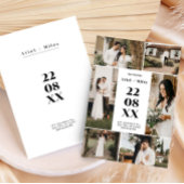 Rustikale 6-Foto-Collage Save the Dates Hochzeit Einladung