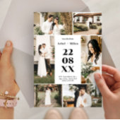 Rustikale 6-Foto-Collage Save the Dates Hochzeit Einladung