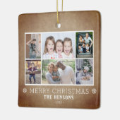 Rustikale 6 Foto Collage Weihnachtsfamilie Keramikornament (Links)