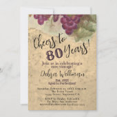 Rustikale 80. Geburtstag Vintag zu 80 Jahren Einladung (Vorderseite)