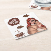 Rustikale Abbildung des Kaffees Cappuccino Brown Rechteckiger Pappuntersetzer (angewinkelt)