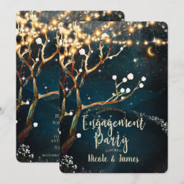 Rustikale Abend Tree Lights Starry Engagement Part Einladung
