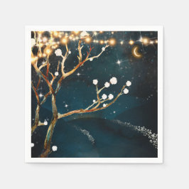 Rustikale Abend Tree Lights Starry Night Wedding Serviette