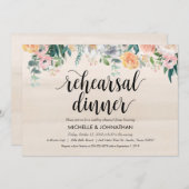 Rustikale Abendessen Hochzeit Probe Einladung (Vorne/Hinten)