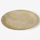 Rustikale, abgenutzte Papier-Dinnerplatte Pappteller (Schrägansicht)