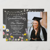 Rustikale Abschluss-Party-Kreide-wildes Einladung (Vorne/Hinten)