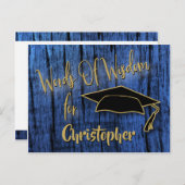 Rustikale Abschluss Wörter der Weisheit/Ratschläge Hinweiskarte (Vorne/Hinten)