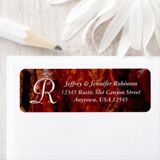 Rustikale Abstrakt-braune-Monogramm-Rücksendeadres (Insitu)