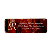 Rustikale Abstrakt-braune-Monogramm-Rücksendeadres (Vorne)