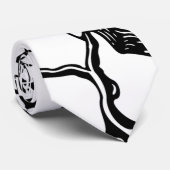 Rustikale Abstrakte Baumzweige in Schwarz und Weiß Krawatte (Gerollt)