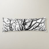 Rustikale Abstrakte Baumzweige in Schwarz und Weiß Seitenschläferkissen (Rückseite)