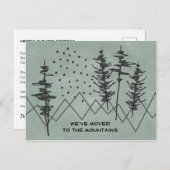 Rustikale Abstrakte Berge und Wälder Neue Adresse Ankündigungspostkarte (Vorne/Hinten)