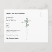 Rustikale Abstrakte Berge und Wälder Neue Adresse Ankündigungspostkarte (Rückseite)