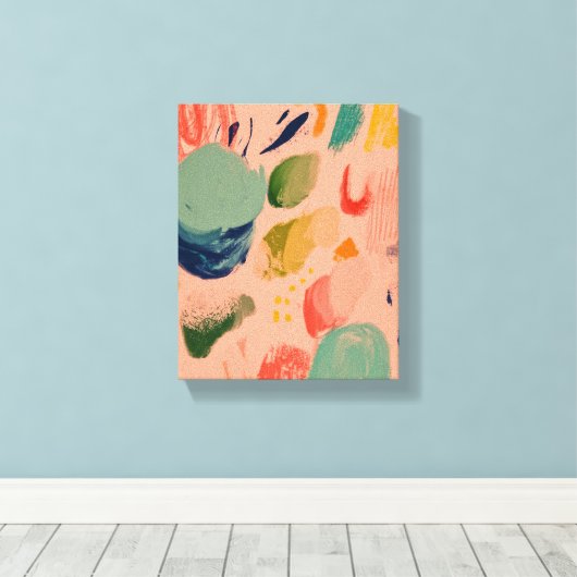 Rustikale Abstrakte Kunstmalerei Leinwanddruck (Insitu (Holzboden))