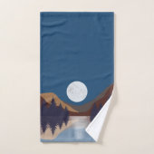 Rustikale Abstrakte Landschaft Forest Moon Reflekt Badhandtuch Set (Handtuch)