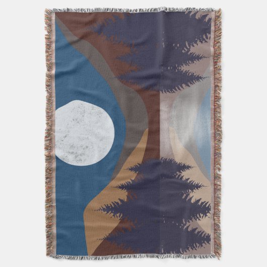 Rustikale Abstrakte Landschaft Forest Moon Reflekt Decke (Vorderseite Vertikal)