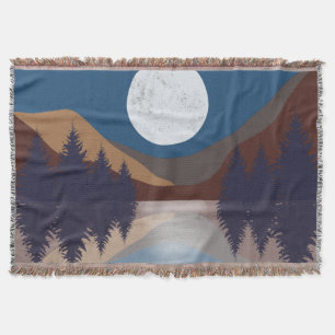 Rustikale Abstrakte Landschaft Forest Moon Reflekt Decke