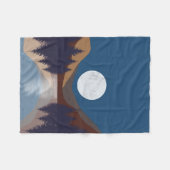 Rustikale Abstrakte Landschaft Forest Moon Reflekt Fleecedecke (Vorderseite (Horizontal))