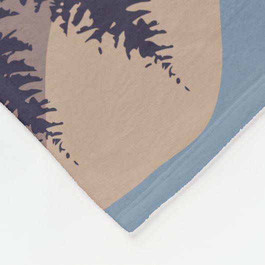 Rustikale Abstrakte Landschaft Forest Moon Reflekt Fleecedecke (Ecke)