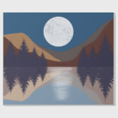 Rustikale Abstrakte Landschaft Forest Moon Reflekt Geschenkpapier (Flach)