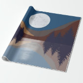 Rustikale Abstrakte Landschaft Forest Moon Reflekt Geschenkpapier (Ungerollt)