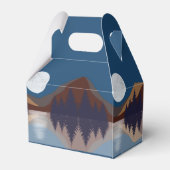 Rustikale Abstrakte Landschaft Forest Moon Reflekt Geschenkschachtel (Rückseite)