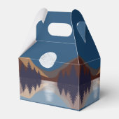 Rustikale Abstrakte Landschaft Forest Moon Reflekt Geschenkschachtel (Vorderseite)