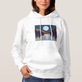 Rustikale Abstrakte Landschaft Forest Moon Reflekt Hoodie