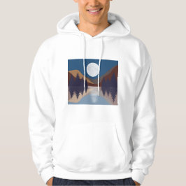 Rustikale Abstrakte Landschaft Forest Moon Reflekt Hoodie