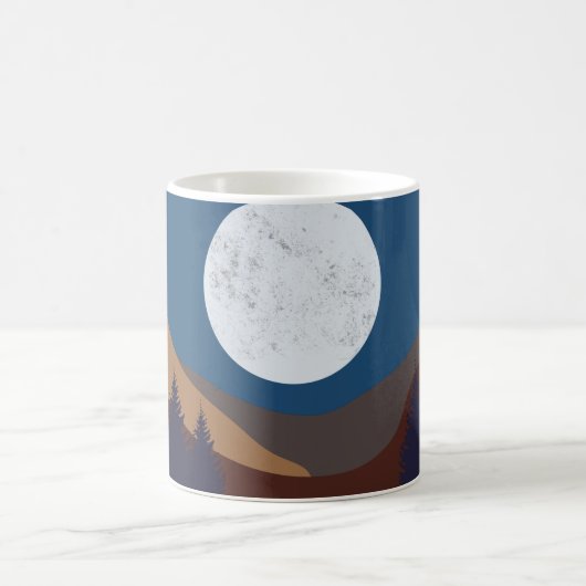 Rustikale Abstrakte Landschaft Forest Moon Reflekt Kaffeetasse (Mittel)