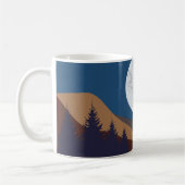Rustikale Abstrakte Landschaft Forest Moon Reflekt Kaffeetasse (Links)