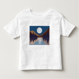 Rustikale Abstrakte Landschaft Forest Moon Reflekt Kleinkind T-shirt
