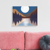 Rustikale Abstrakte Landschaft Forest Moon Reflekt Leinwanddruck (Insitu (Wohnzimmer))