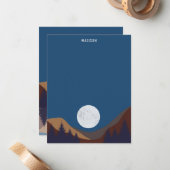 Rustikale Abstrakte Landschaft Forest Moon Reflekt Mitteilungskarte (Vorderseite/Rückseite Beispiel)