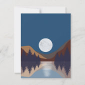 Rustikale Abstrakte Landschaft Forest Moon Reflekt Mitteilungskarte (Rückseite)