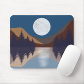 Rustikale Abstrakte Landschaft Forest Moon Reflekt Mousepad (Mit Mouse)