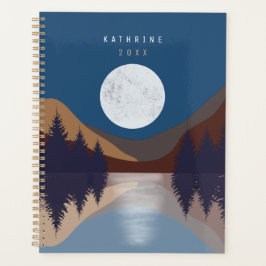 Rustikale Abstrakte Landschaft Forest Moon Reflekt Planer