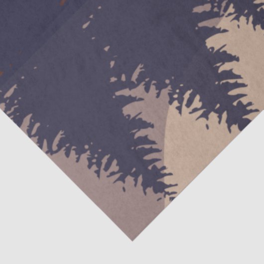 Rustikale Abstrakte Landschaft Forest Moon Reflekt Seidenpapier (Ausschnitt)