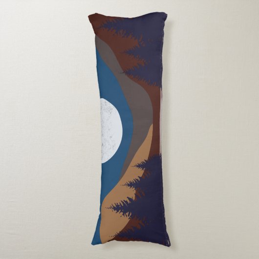Rustikale Abstrakte Landschaft Forest Moon Reflekt Seitenschläferkissen (Vorderseite Vertikal)