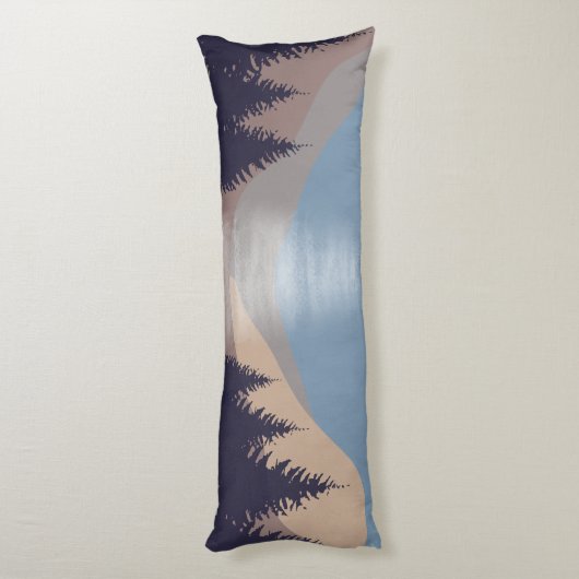 Rustikale Abstrakte Landschaft Forest Moon Reflekt Seitenschläferkissen (Rückseite (Vertikal))