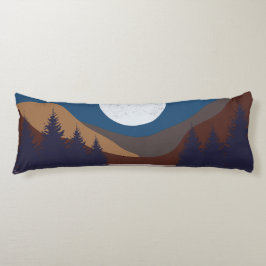 Rustikale Abstrakte Landschaft Forest Moon Reflekt Seitenschläferkissen