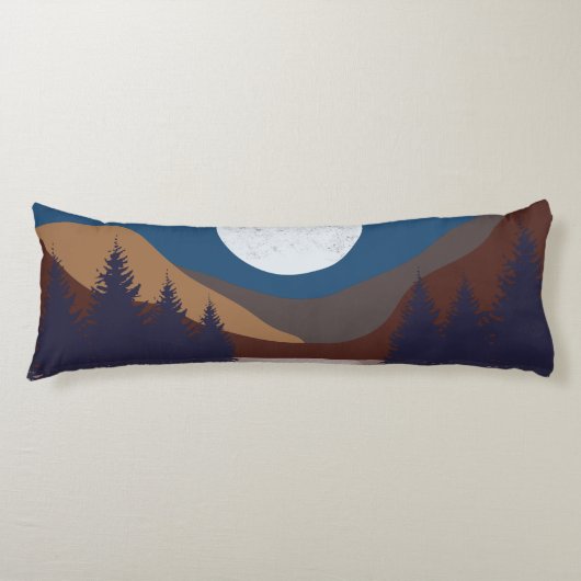 Rustikale Abstrakte Landschaft Forest Moon Reflekt Seitenschläferkissen (Vorderseite)