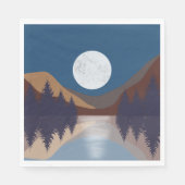 Rustikale Abstrakte Landschaft Forest Moon Reflekt Serviette (Vorderseite)