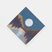 Rustikale Abstrakte Landschaft Forest Moon Reflekt Serviette (Ecke)