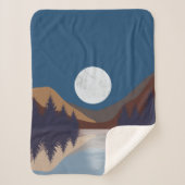 Rustikale Abstrakte Landschaft Forest Moon Reflekt Sherpadecke (Vorderseite)
