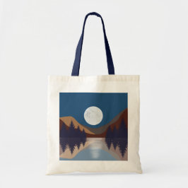 Rustikale Abstrakte Landschaft Forest Moon Reflekt Tragetasche
