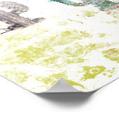 Rustikale Abstrakte Pastel Grunge Kaktus Poster (Ecke)